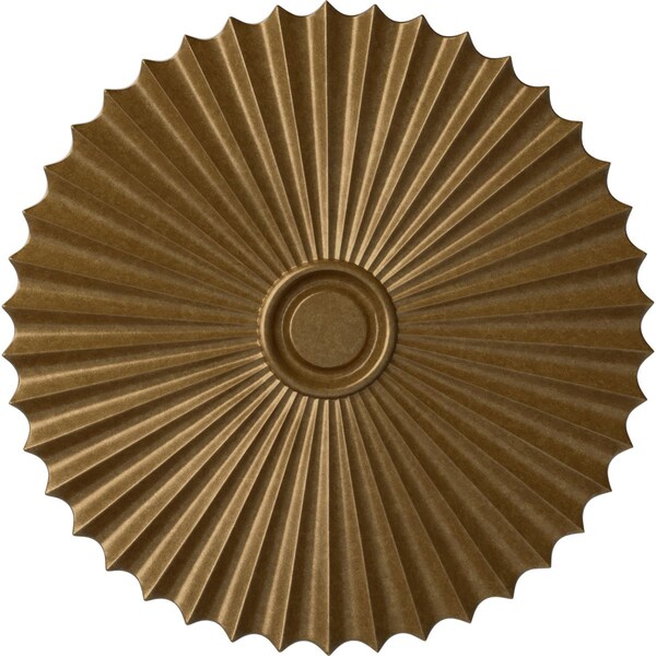Ekena Millwork Shakuras Ceiling Medallion (For Canopies up to 5 3/4"), Hand-Painted Pale Gold, 33 7/8"OD x 2"P CM34SHPAS - main